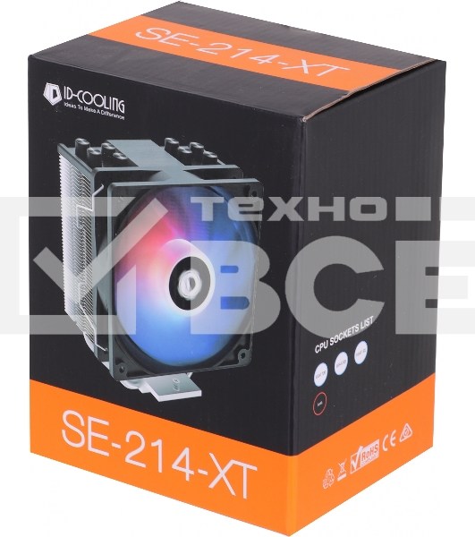 Кулер ID-COOLING. SE-214-XT черный 120мм алюминий+медь 1500rpm 27db 4-pin 180W 150мм