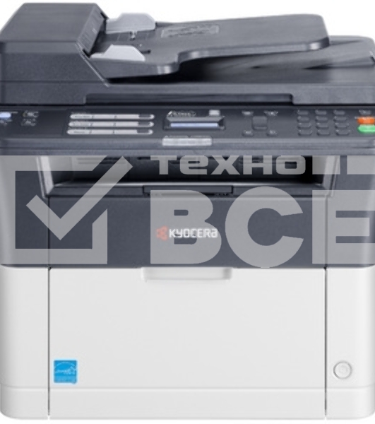 МФУ лазерный Kyocera Ecosys FS-1025MFP (1102M63RU0/1102M63RUV/1102M63RU2/1102M63NX2/1102M63DZ2), A4, ч/б, печ. до 25 стр/мин., скан. до 18 стр/мин. (ч/б) 6 стр/мин. (цвет), 600 x 1800 dpi (печать) 600x600dpi (скан), USB, RJ-45