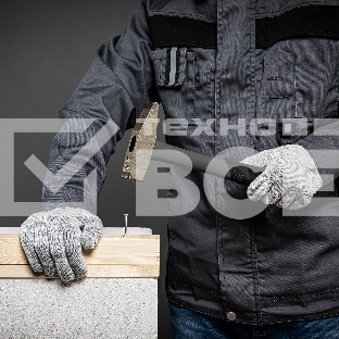 Перчатки трикотажные, с ПВХ точкой, серый меланж, 10 класс Россия