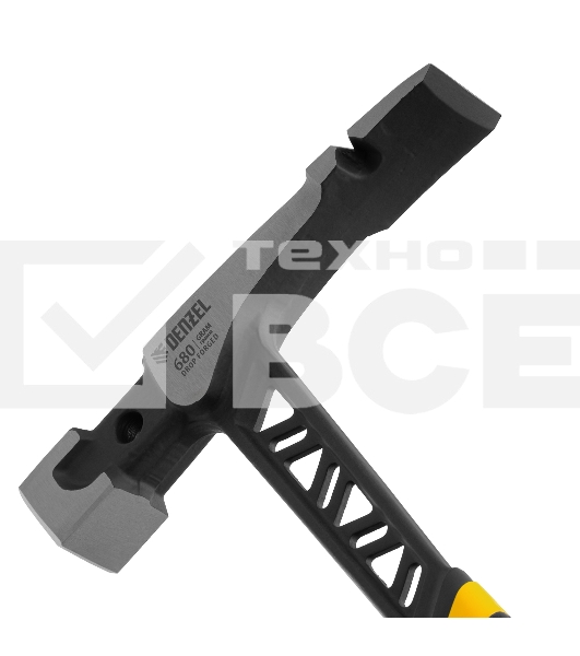 Молоток каменщика Denzel 680 г, цельнокованый, двухкомпонентная обрезиненная рукоятка