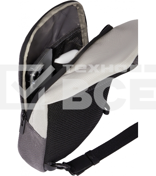 Рюкзак слинг мужской Piquadro Brief2 Special CA4536BR2S/GRN, нейлон/натур.кожа, серый/черный