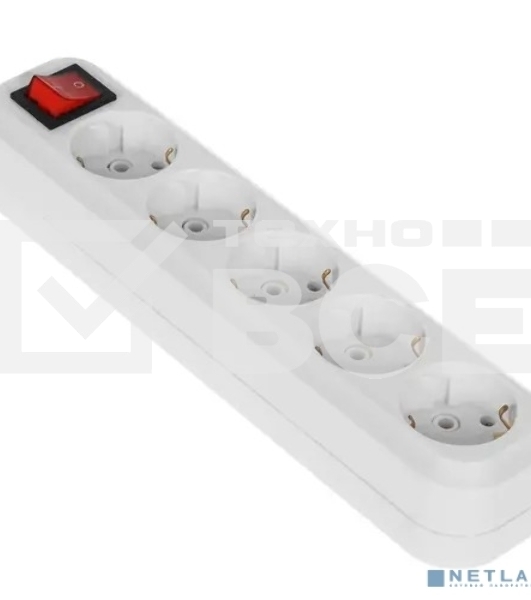 Сетевой фильтр 5bites SP5W-318 5S, 3x1.5мм2, 16A, ABS, 1.8M, белый