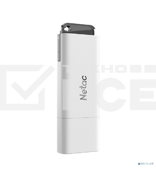 Флешка USB Netac U185 (NT03U185N-004G-20WH), 4Gb, USB 2.0, R/W 25/10, белый/серый