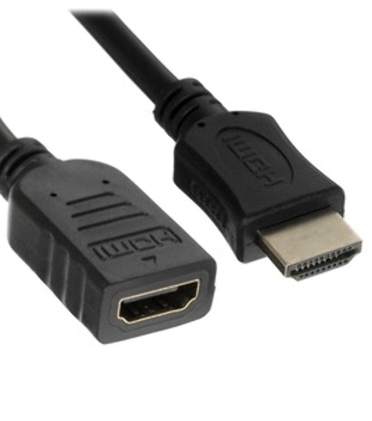 Кабель-удлинитель HDMI Cablexpert CC-HDMI4X-6, 19M/19F, v2.0, позол.разъемы, экран, 1.8м, черный, пакет
