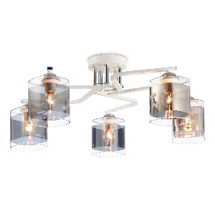 Светильник Ambrella light TR303219/5 WH/CH/SM белый/хром/дымчатый E27*5 max 60W D580*250