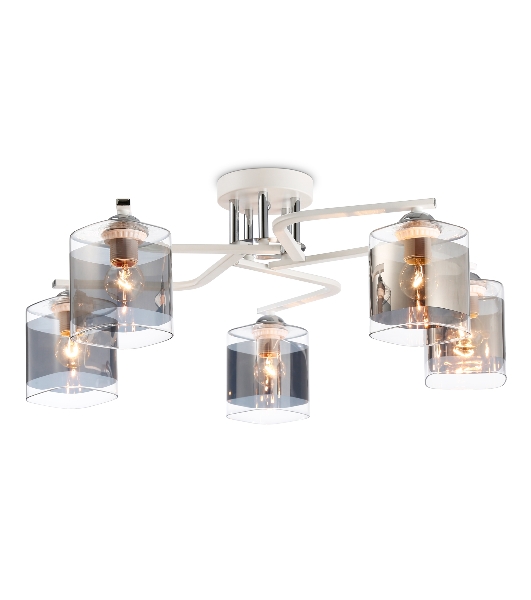 Светильник Ambrella light TR303219/5 WH/CH/SM белый/хром/дымчатый E27*5 max 60W D580*250