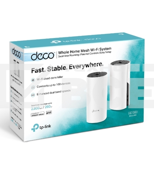 Роутер беспроводной TP-Link DECO M4 (DECO M4(2-PACK)) AC1200 10/100/1000BASE-TX (упак.:2шт)
