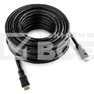 Кабель Cablexpert HDMI CC-HDMI4-15M, 19M/19M, v2.0, медь, позол.разъемы, экран, 15м, черный, пакет