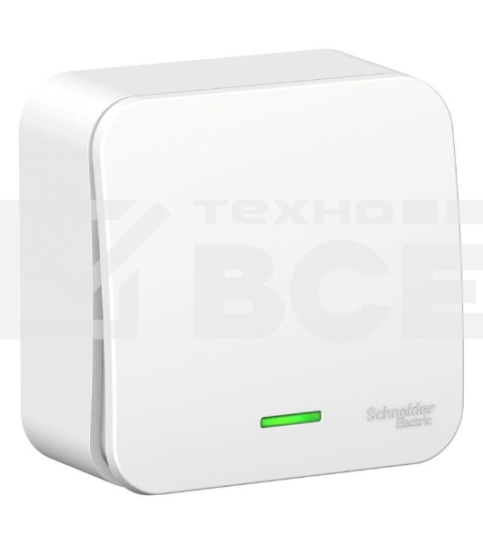 Переключатель 1-кл. ОП Blanca 10А IP20 (сх. 6) 250В с подсветкой с изолир. пластиной бел. SchE BLNVA106111