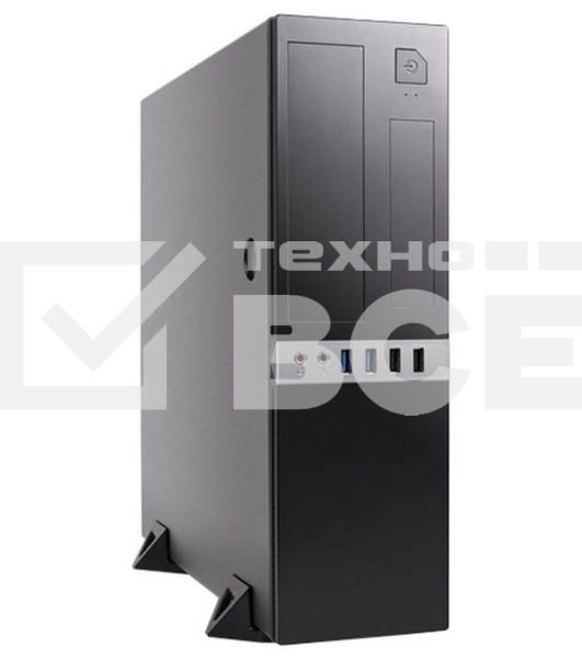 Компьютерный корпус с блоком питания 300Вт. Сase Foxline mATX Desktop 300W, 2xUSB3.0, 2xUSB2.0, toolless, Black, 8cm. fan, powercord