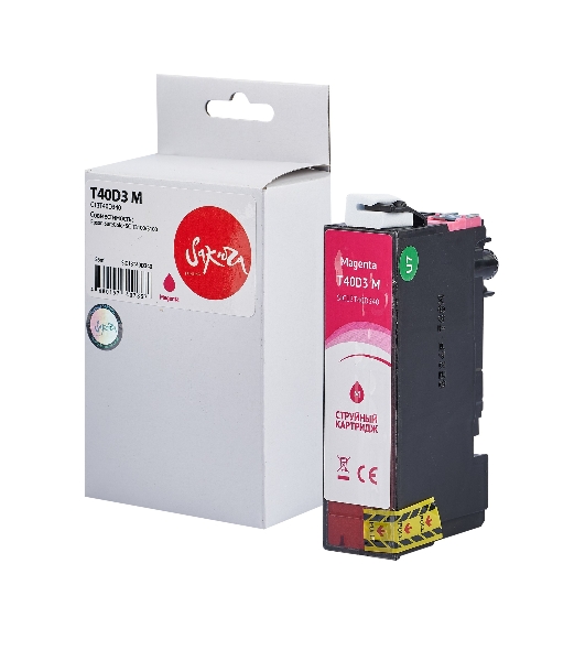 Картридж струйный Sakura C13T40D340 (T40D3 M) для Epson, пурпурный, 56 мл.
