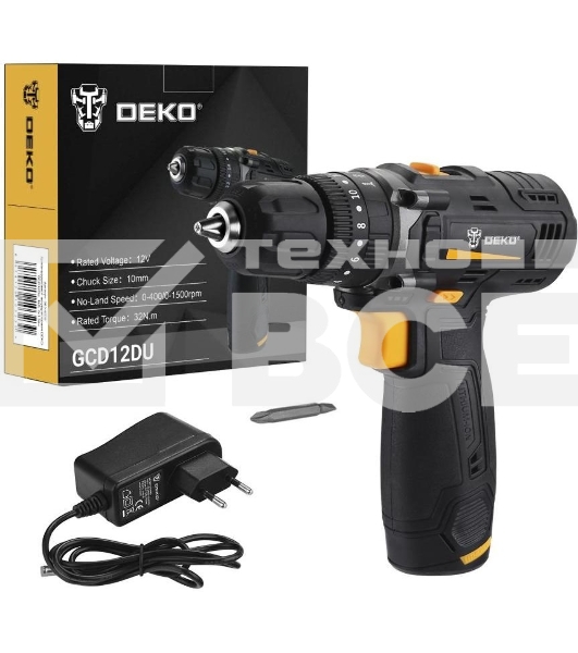 Дрель-шуруповерт Deko GCD12DU 063-4039, Аккумуляторная, 12В