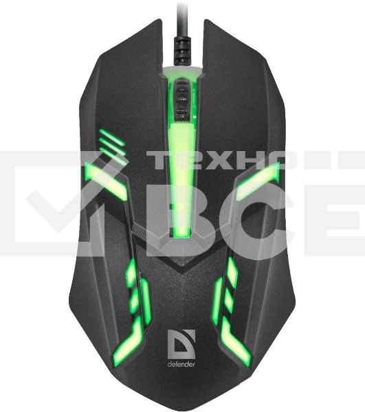 Мышь проводная Defender Cyber MB-560L черный, 1200 dpi, USB, кнопки - 3