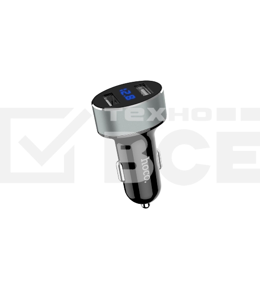 Авто ЗУ + LED дисплей/ HOCO HC-76605 Z26/ 2 USB/ Выход: 10.5W/ черный