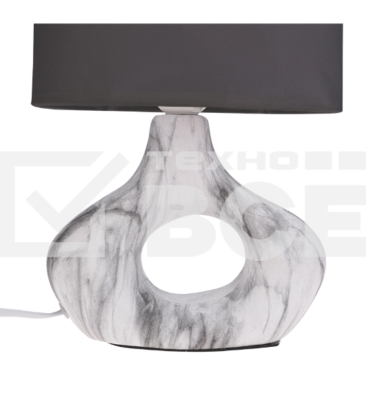 Светильник декоративный настольный Форте, основание кольцо под белый мрамор, черный абажур, цоколь Е27, 60Вт REXANT