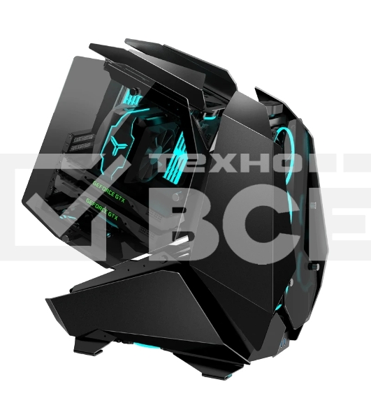 Корпус без блока питания JONSBO MOD-5, Full-Tower, TG, no fans, 2xUSB-A 3.0 + 1xUSB-C 3.2, ATX, mATX, mITX Black