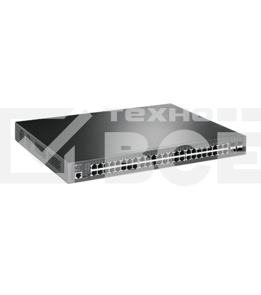 Коммутатор 48-port Gigabit PoE+ L2+ switch, 48 802.3af/at PoE+ ports, 4 Gb SFP slots, 1 RJ-45 + 1Micro-USB console ports, 348W PoE budget