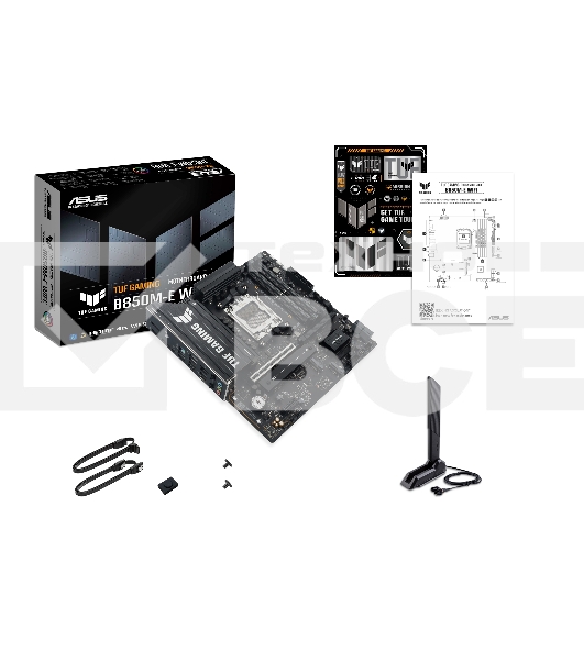 Материнская плата ASUS TUF GAMING B850M-E WIFI, AM5, AMD B850, 4xDDR5, 4xSATA, 3xM.2, 1xPCIe 5.0 x16, 1xPCIe 4.0 x16, 1xPCIe 3.0 x1, 1xHDMI (v2.1), 2xDP (v1.4), 1x2.5Gb LAN, Wi-Fi 6E, Bluetooth 5.3, 1xUSB-C 10Gbps, 2xUSB-A 10Gbps, 2xUSB-A 5Gbps, 4xUSB-A 2.0, 1xPS/2, 3x3.5 мм, 7.1, mATX
