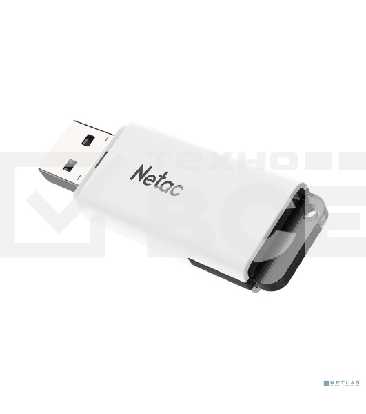 Флешка USB Netac U185 (NT03U185N-004G-20WH), 4Gb, USB 2.0, R/W 25/10, белый/серый