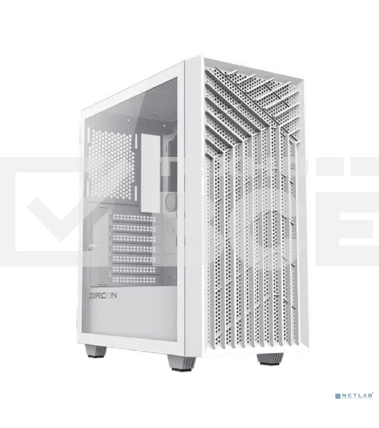 Компьютерный корпус Zircon Tropez WT без БП (Midi Tower,ATX,Бел,1*USB 3.0,1*USB 2.0)