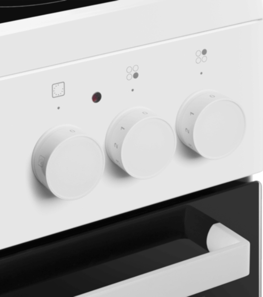 Плита электрическая Maunfeld MEC55CW07 белый, конфорок 4 шт, духовка 60 л, 50 см x 85 см x 60 см