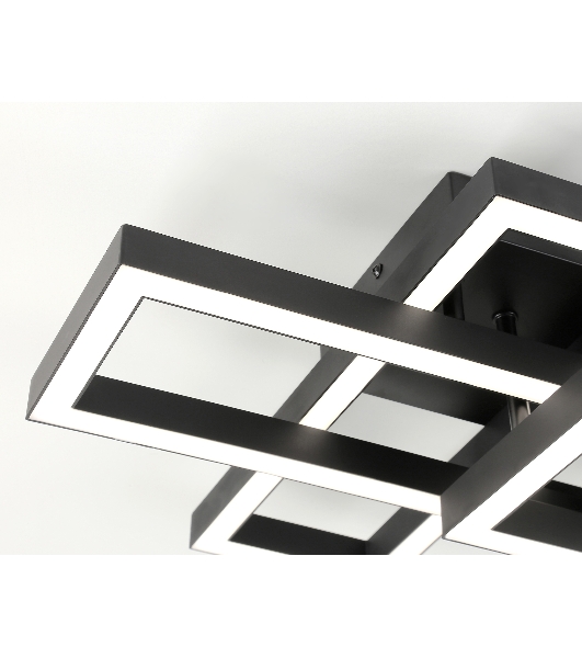 Потолочный светодиодный светильник Ambrella light FA1002/2+2 BK черный 65W 3000K-6400K 550*453*130 (ПДУ ИК)