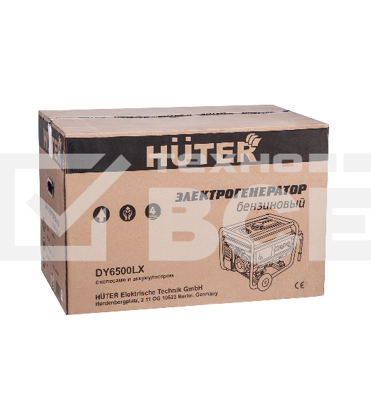 Электрогенератор бензиновый Huter DY6500LX, 5.5 кВт, 71 дБ, 89 кг