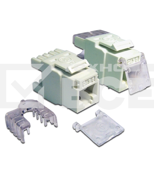 Модуль Keystone, RJ45, кат.6, UTP, 180 градусов, со шторкой, белый