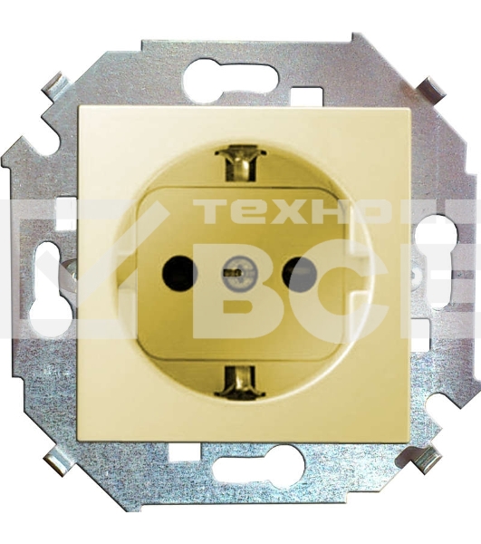 Механизм розетки 1-м СП Simon15 с заземл. сл. кость Simon 1591432-031