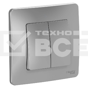 Выключатель 2-кл. СП BLANCA (сх.5) 10А 250В алюм. SchE BLNVS010503