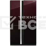 Холодильник Sharp SJ-GX98PRD темно-бордовый трёхкамерный Side by Side 394/211 л морозилка снизу, фото2