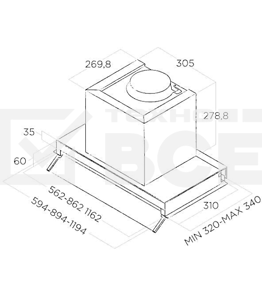 Встраиваемая вытяжка ELICA BOXIN LX/IX/A/60-PRF0114760A, 60 см, 1000 м3/ч, нержавеющая сталь