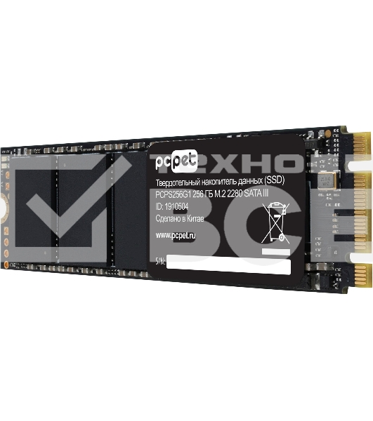Накопитель SSD PC PET PCPS256G1, 256GB, SATA-III, M.2 2280, R/W 500/420