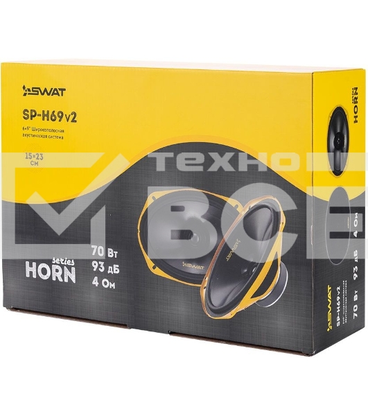 Колонки автомобильные Swat SP-H69v2 280Вт 90дБ 4Ом 15x23см (6x9дюйм) (ком.:2кол.) широкополосные однополосные