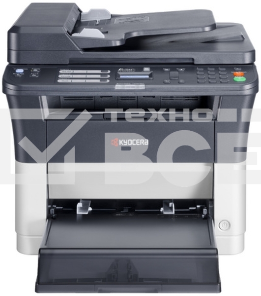 МФУ лазерный Kyocera Ecosys FS-1025MFP (1102M63RU0/1102M63RUV/1102M63RU2/1102M63NX2/1102M63DZ2), A4, ч/б, печ. до 25 стр/мин., скан. до 18 стр/мин. (ч/б) 6 стр/мин. (цвет), 600 x 1800 dpi (печать) 600x600dpi (скан), USB, RJ-45