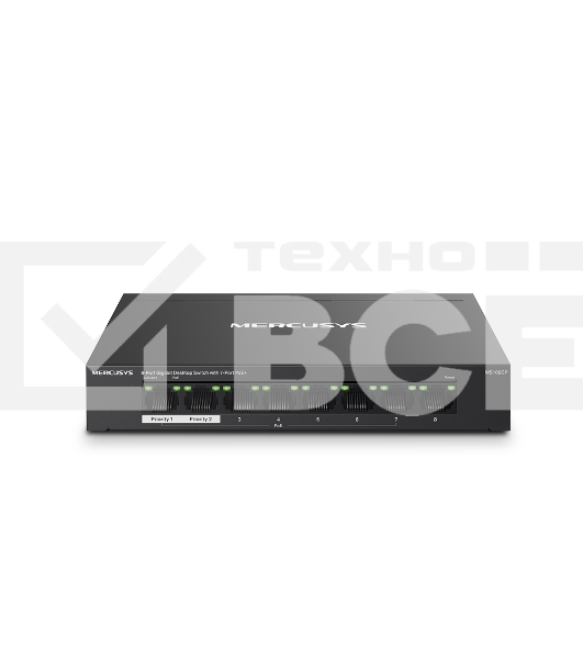 Настольный коммутатор Mercusys MS108GP с 8 гигабитными портами (7 портов PoE+)