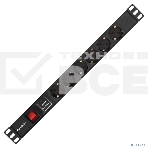 Блок розеток горизонтальный ExeGate ServerPro PDU-19H609 Al-6S-C14-2, 19