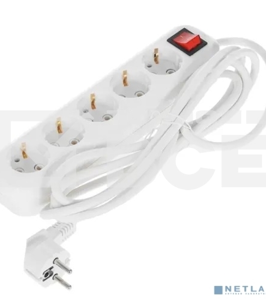 Сетевой фильтр 5bites SP5W-330 5S, 3x1.5мм2, 16A, ABS, 3M, белый