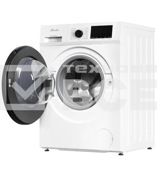 Стиральная машина с функцией сушки MONSHER MWDM 665 Blanc High-Tech, загрузка 10.5 кг, 13 программ, кнопочное управление, инверторный двигатель, 1400 об/мин, цвет белый
