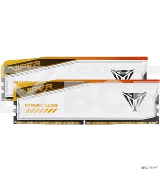 Оперативная память Patriot Viper Elite 5 TUF Gaming, DDR5, 32GB (2x16 GB), 6000 MHz, CL36, DIMM, радиатор, RGB, белый