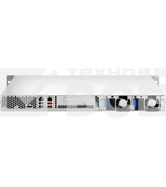 Сетевое хранилище SMB QNAP TS-464U-RP-8G NAS 4 HDD trays, rackmount 1U, 2 PSU. 4-core Intel Celeron N5105/N5095 2.0-2.9 GHz, 8 GB RAM MAX, 2x2.5 Gigabit Ethernet, 4xUSB, 1xHDMI . PCIe Gen 3 x2 , W/o rail kit RAIL-B02