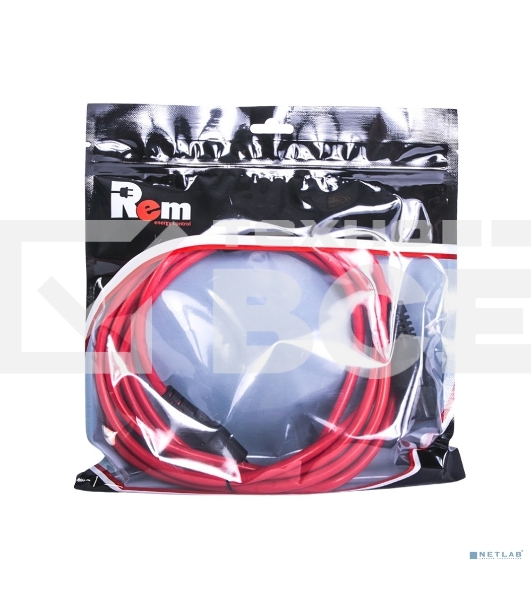 Шнур питания с фиксатором REM IEC 60320 C19/IEC 60320 C20, 16 А/250 В (3 1,5), 3 м, красный R-16-Cord-C19-C20-3-Red