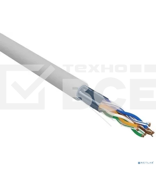 Кабель витая пара Rexant F/UTP, cat.5e, PVC, 4x2x0,52 мм, 24AWG, INDOOR, SOLID, серый, 305м