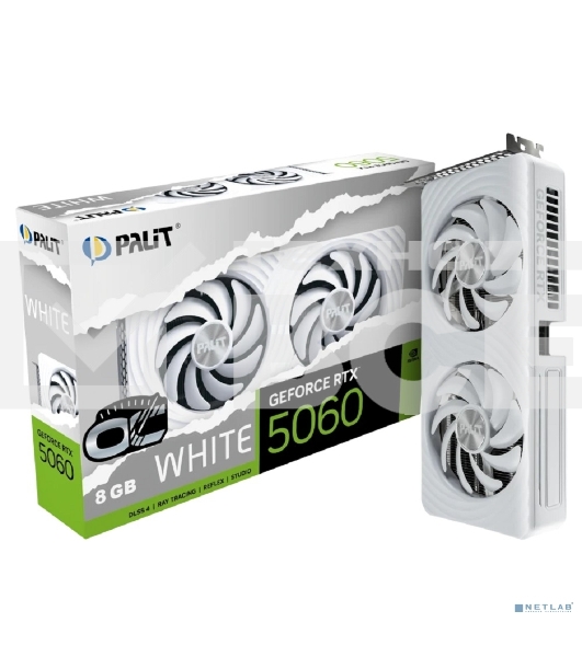 Видеокарта Palit PCIE16 RTX 5060 8Gb PA-RTX 5060 WHITE OC 8Gb белый