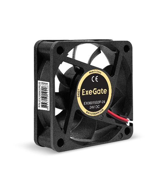 Вентилятор 24В DC ExeGate EX06015S2P-24 (60x60x15 мм, Sleeve bearing (подшипник скольжения), 2pin, 4800RPM, 34dBA)