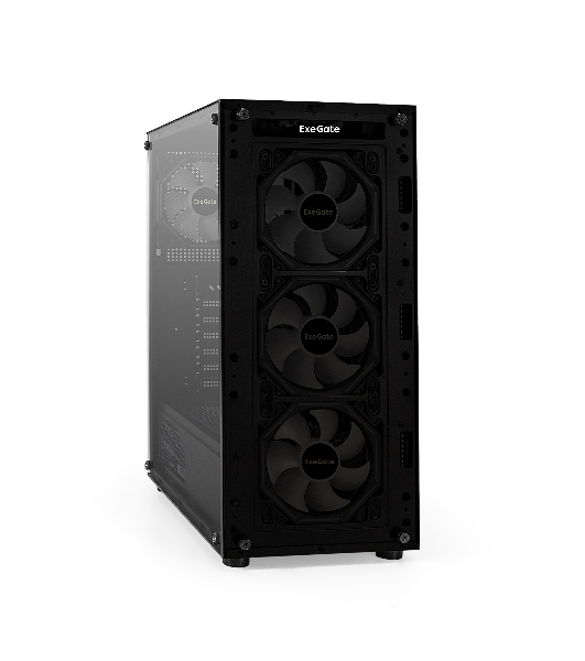 Компьютерный корпус Miditower ExeGate i3 BASE-NPX600 (ATX, БП 600NPX с вент. 12 см, с окном, 1*USB+1*USB 3.0, аудио, 4 вент. 12см с RGb подсветкой)