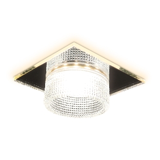 Светильник Ambrella light TN355 CH/CL хром/прозрачный GU5.3+3W (LED WHITE) 95*95*45