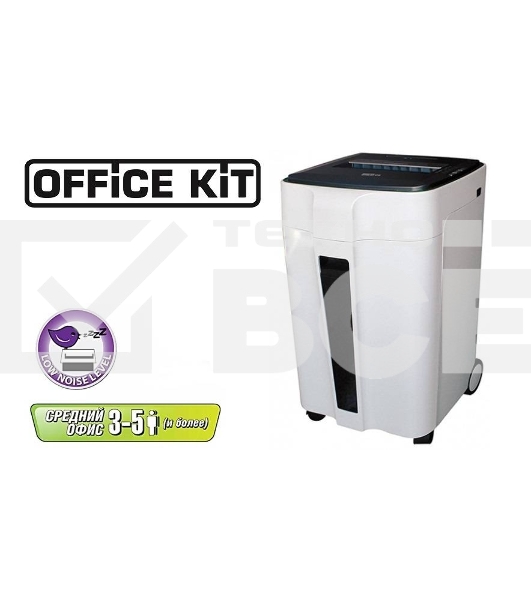 Шредер Office Kit S240 1.9x10 (секр.P-5)/фрагменты/15лист./40лтр./скрепки/скобы/пл.карты/CD