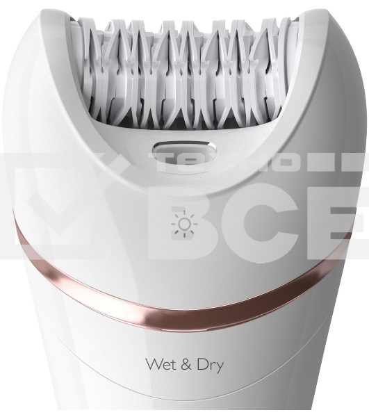 Эпилятор Philips 2 скорости, широкая головка, Wet&Dry, беспроводной, opti light, 6 аксессуаров