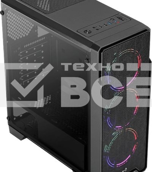 Компьютерный корпус Aerocool / Formula Ore Saturn FRGb-G-BK-v1 (2xUSB, 2xAudio, 0.5 мм,3x120 мм FAN, прозрачная стенка-закаленное стекло, ATX,